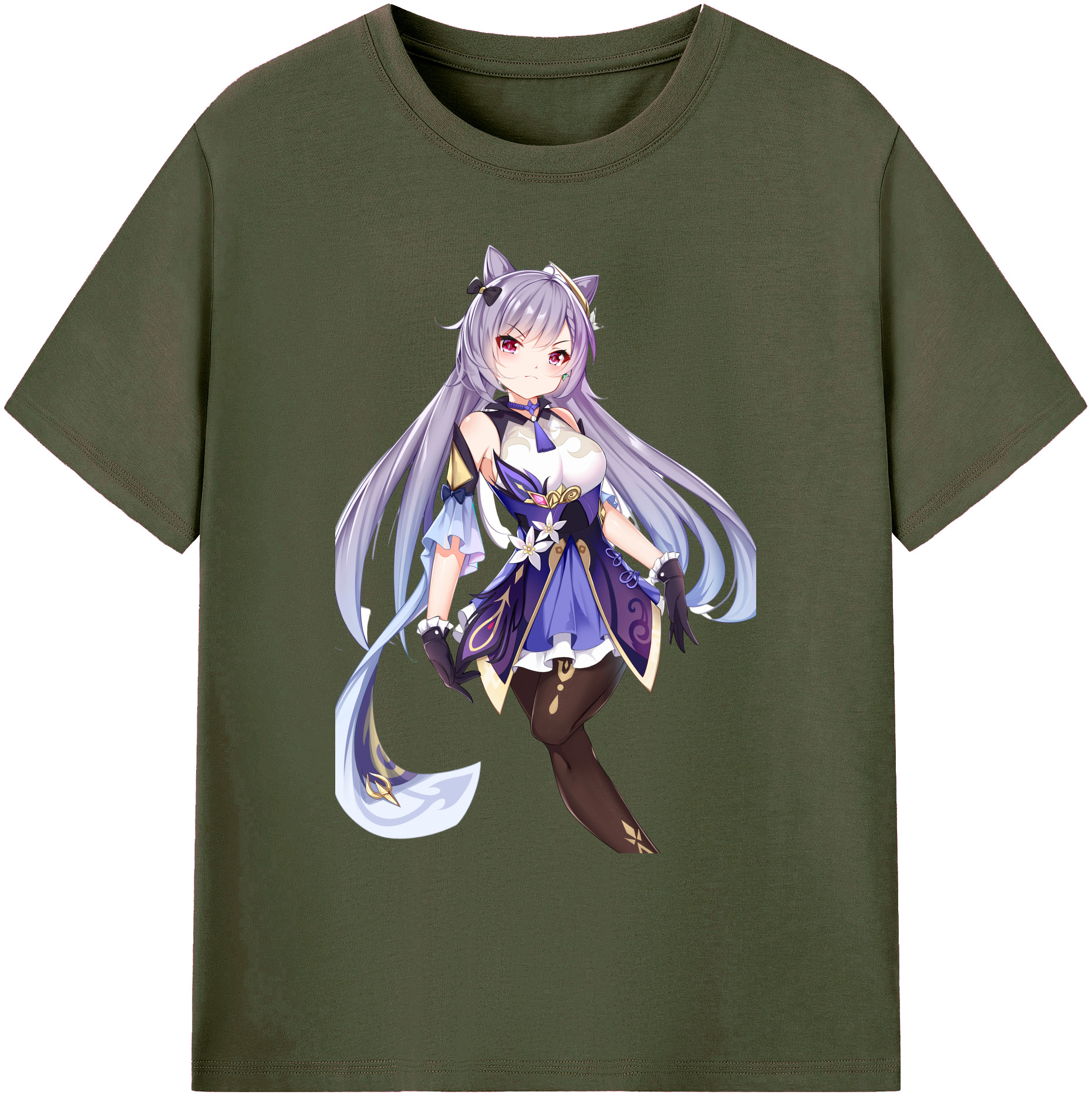 げんし神 刻晴 こくせい genshin Kokusei 綿100％ メンズ半袖Tシャツ｜肌触りやわらか＆通気性